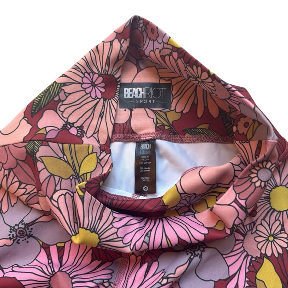 Beach Riot Sport Piper Leggings Marsala Floral size Small - Picture 4 of 10